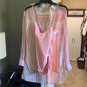 Bathing Suit, One Piece with cover up